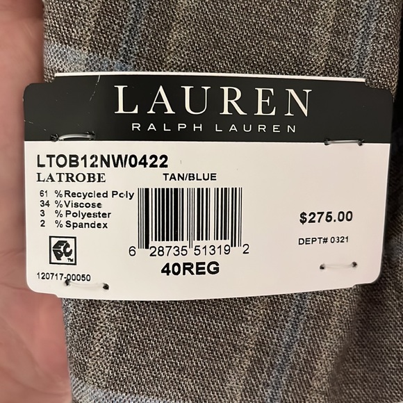 40 regular tan/light blue Ralph Lauren suit jacket - Picture 4 of 5